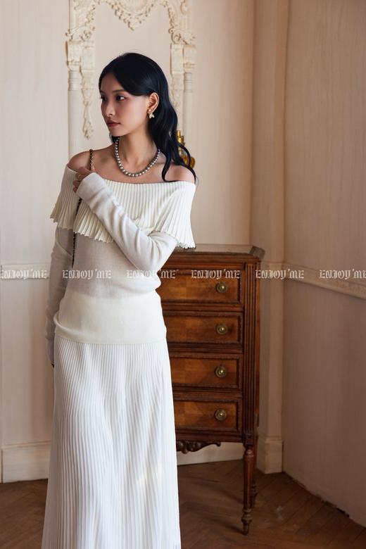 【门店同款】ENJOY冬季“暖冬软糖”压褶一字领针织 166593889 商品图3