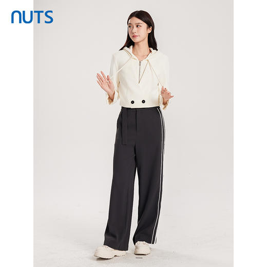 NUTS商场同款春秋季白色简约设计感百搭连帽短外套女413042335 商品图3