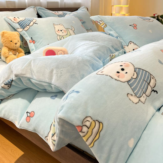秋天的第一款四件套【韩国岛屿宿眠家居ins风双面牛奶绒四件套】 商品图12