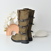 经典鲨2025年冬新款牛皮革百搭圆头潮酷单里长筒靴骑士靴女KW356-558011 商品缩略图3