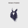 ROMI STUDIO“法式蓝调”100%桑蚕丝手工卷边方形丝巾 RWDSP31467 商品缩略图0
