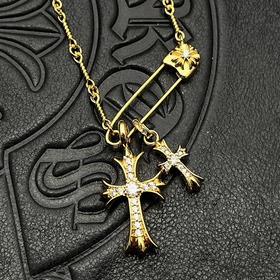 TB133-克罗心十字架回形针项链（XK*MM）-10.14直播款