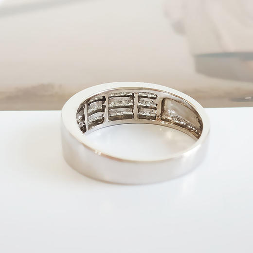 【天然正品】AU750白金经典简约宽版群镶1.284克拉钻石戒指19.5号（戒圈可改）150925NJ26 现售价：8880! 商品图6