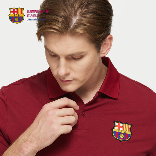 【官方正版】巴塞罗那俱乐部｜巴萨红色POLO短袖商务通勤T恤 商品图3