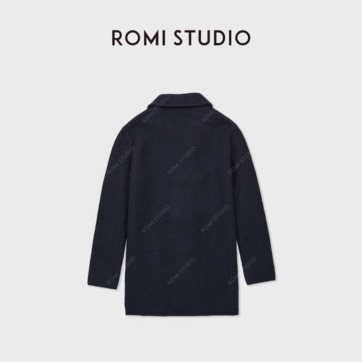 ROMI STUDIO“羊毛大衣”100%缩绒羊毛复古藏蓝毛呢外套RWCASZ6374 商品图2