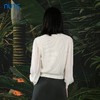 NUTS春秋新款白色V领气质百搭直筒短款针织开衫外套女412052099 商品缩略图4