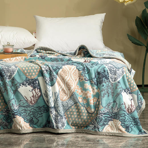 多喜爱  暖绒系列  云锦绒毯-山雾枫林 商品图1