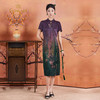 【梅兰九重紫】【香云纱】【花罗】立体剪裁国风印花立领旗袍裙ED2E445 商品缩略图3