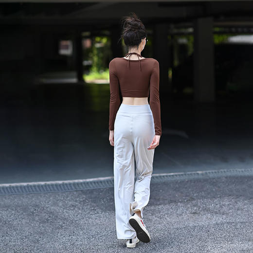 Beemen不挑身材秋冬直筒阔腿裤 高腰垂感裸感 宽松遮肉 休闲健身瑜伽外穿长裤 商品图3