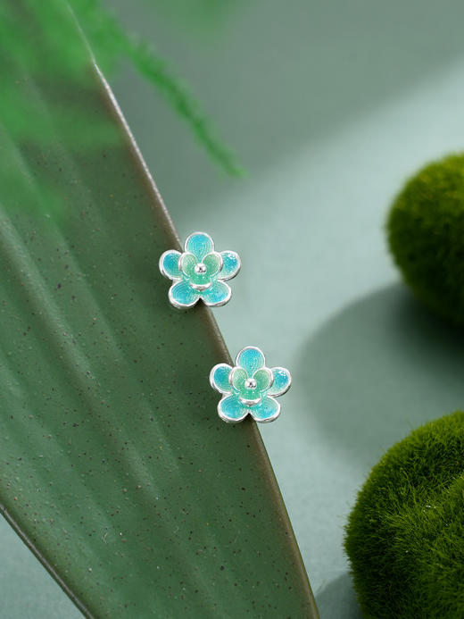 子佩集【静待花开】S990银耳钉【MXED012】花丝珐琅彩2510 商品图2