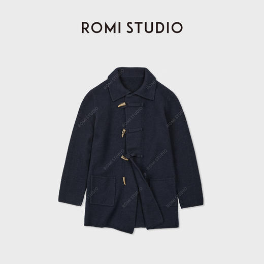 ROMI STUDIO“羊毛大衣”100%缩绒羊毛复古藏蓝毛呢外套RWCASZ6374 商品图1