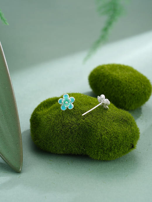 子佩集【静待花开】S990银耳钉【MXED012】花丝珐琅彩2510 商品图5