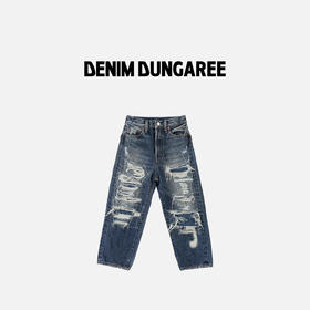 日本DD童装 DENIM DUNGAREE 12盎司复古破坏丹宁 GRUNGY 牛仔长裤