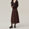 【10/15新品】熙世界美式复古格纹毛呢半身裙女2025秋冬款梨形身材高腰a字伞裙 商品缩略图4