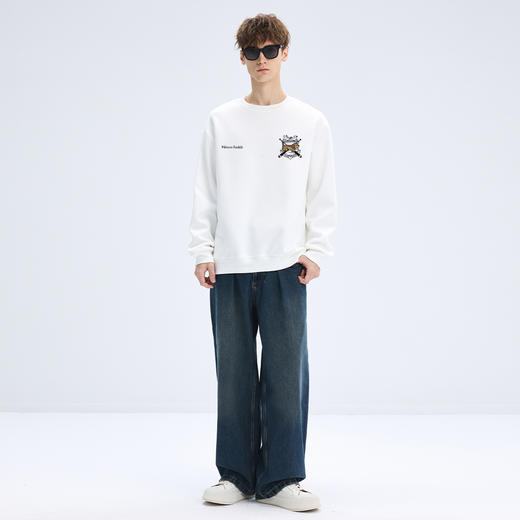 gxg.jeans男装2025秋款男士圆领卫衣舒适休闲百搭叠穿校园青少年套头卫衣K&C 商品图4