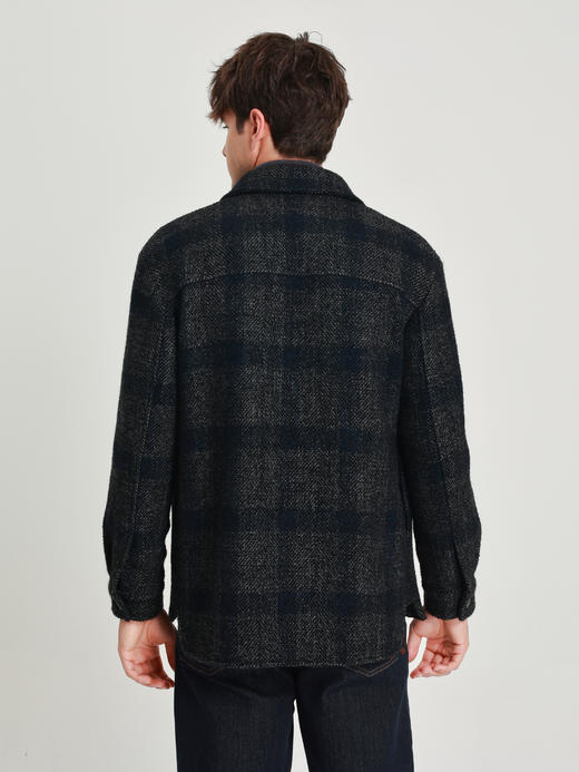 callisto星空蓝绵羊毛混纺衬衫款外套 商品图4