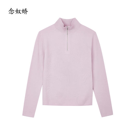 【商场同款】CNK5028 “ 甜酷毛衫 ” 珊云粉POLO领毛衫 柔和细腻纯羊毛粉色毛衫 商品图10