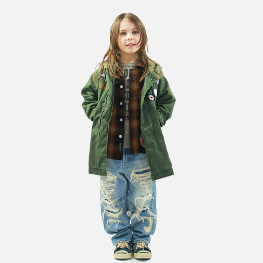 日本DD童装 DENIM DUNGAREE 12盎司复古破坏丹宁 GRUNGY 牛仔长裤 商品图3