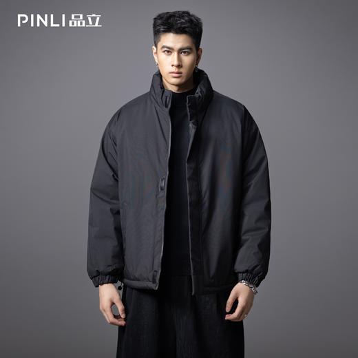 PINLI品立2025秋冬新款宽松立领短款棉衣男纯色潮牌百搭棉服外套GD253105099 商品图0