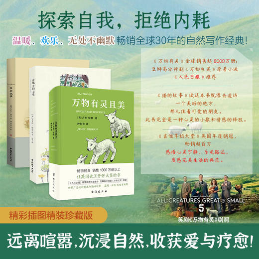 自然写作经典沉浸疗愈身心：万物有灵+吉他羊奶+猫的故事精装3册 商品图0