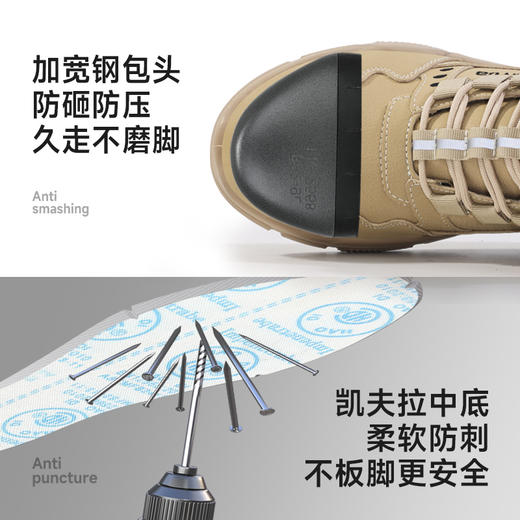 劳保鞋男防砸防刺安全鞋四季款防水轻便工作鞋安全鞋 商品图3