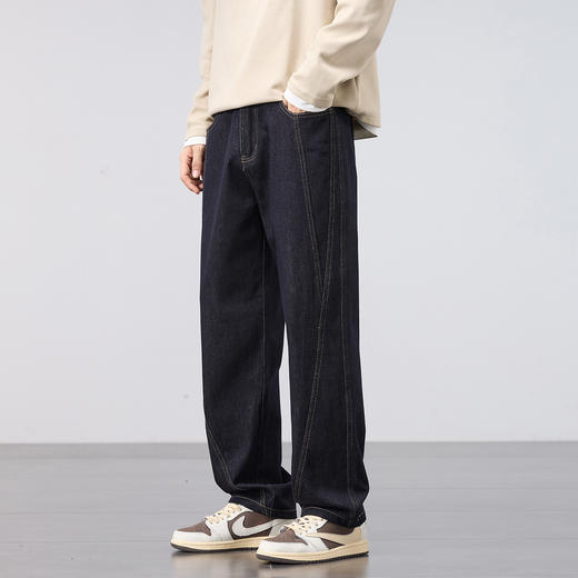 【秋冬保暖不臃肿 常规/加绒款可选】耐磨抗皱直筒牛仔裤 常规/加绒 商品图7