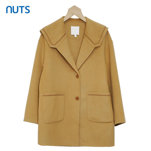 NUTS秋冬季设计感学院风减龄直筒双面毛呢大衣外套女348152406 商品图0