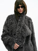 TR她热 欲望都市 灰色可拆卸围巾长款皮毛一体环保皮草大衣外套 商品缩略图3