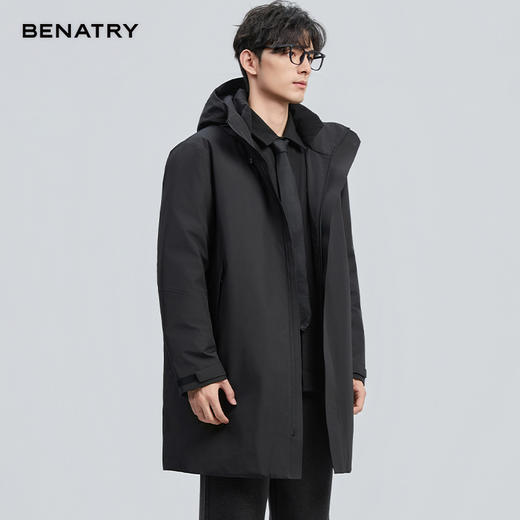 贝纳川冬季新品长款带帽鹅绒服ECF405255402 商品图2