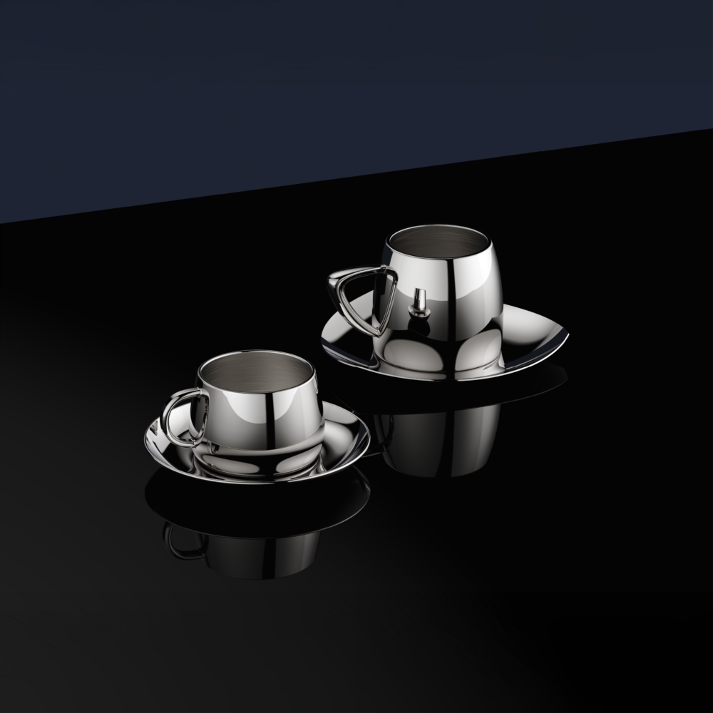 奢蒂双层杯碟套装 RESONG日诵家居 咖啡杯