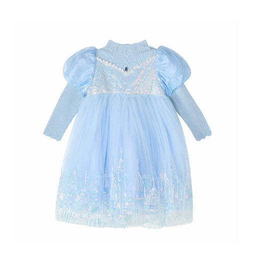 笛莎Deesha 童装女童连衣裙2025冬新款网纱拼毛织公主裙 商品图4