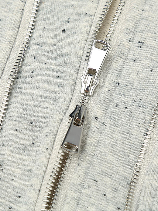 秋冬季新款灰色连帽卫衣外套女短款宽松显瘦彩点纱双拉链开衫上衣 商品图2