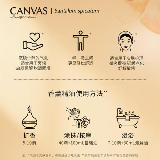 保税直发 CANVAS 卡芬诗 檀香木单方香薰精油 5mL 商品图4