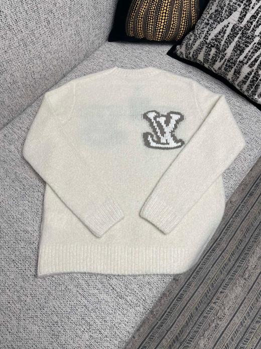 GY12-驴家 SS25 男士春夏系列 纯色字母嵌花套头毛衣 白色（LS*MM）-10.14直播款 商品图1