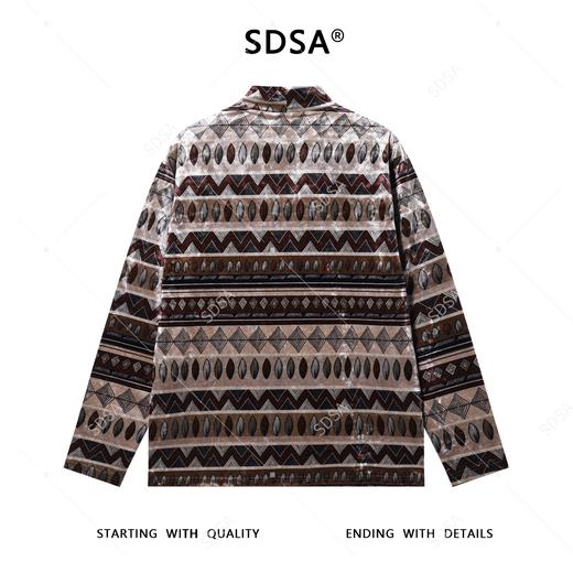 T4890SDSA男士秋冬新款痞帅男装复古绒面趣味条纹半高领长袖T恤百搭潮 商品图5