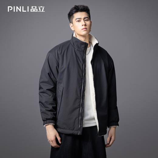 PINLI品立2025秋冬新款双面穿立领棉服外套宽松潮牌加厚休闲棉衣GD253105100 商品图0