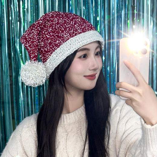 苏苏姐家许你耀眼圣诞围巾帽子手工DIY钩针反光毛线团自制材料包 商品图3