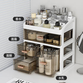 【收纳小帮手❗️抽屉式收纳盒】轻松腾出更多空间，大容量敲能装，多层规格自由组合，节省桌面空间，一物多用，口红化妆盒 学生文具收纳盒整理置物架家庭整理L