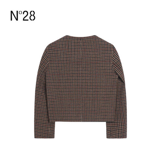 N°28 2025冬季新款设计师女装格子小香风格纹毛呢外套885591D735  商品图1