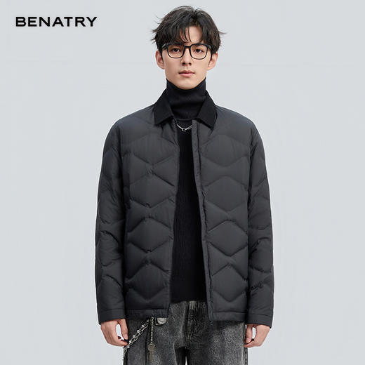 贝纳川冬季新品无胆防绒翻领轻薄羽绒ECF405233 商品图0