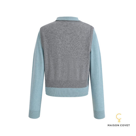 MAISON COVET 纯山羊绒假两件式拼色上衣 商品图4