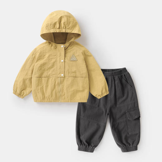 裁缝学苑TQ179男童外套工装裤套装纸样儿童连帽冲锋上衣松紧腰裤子样板 商品图4