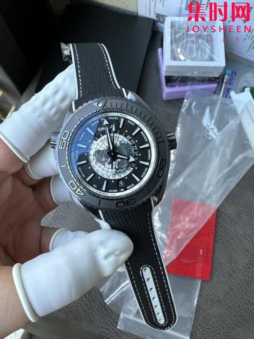 欧米茄 VS海马600米系列 海洋宇宙 海马世界时陶瓷壳 碳黑水泥灰 男士腕表 表径45.5mm 8938一体机 快跳日历 双色夜光 商品图3