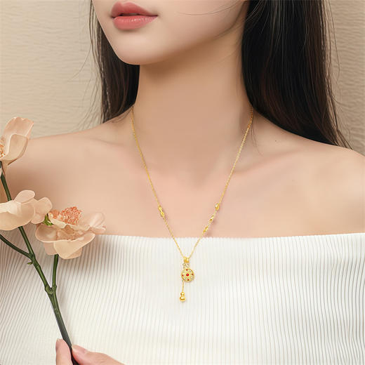 足金八宝罗盘项链 黄金葫芦金刚杵福牌项链【按克计价黄金2】MEMORA诗普琳GN265201 商品图2