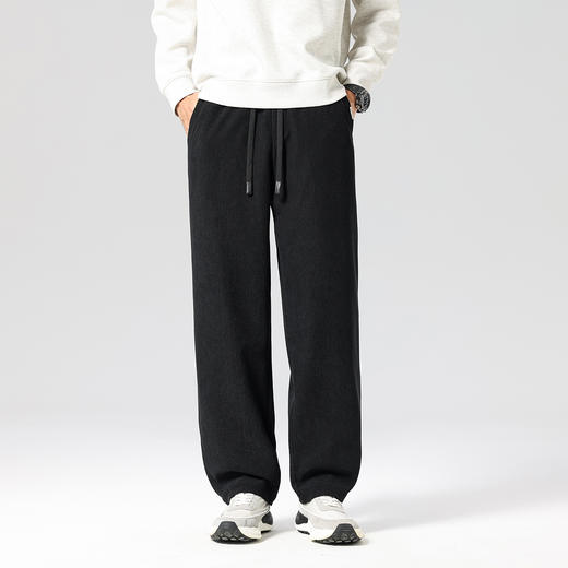 gxgjeans男装 【灯芯绒】25秋款针织直筒男士休闲长裤系带纯色百搭通勤裤男K&C 商品图1