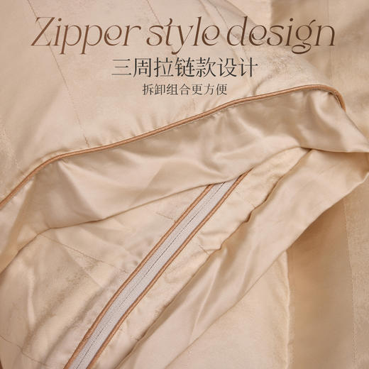 多喜爱 金羽朵95进口白鹅绒桑蚕丝子母被 栖金枕月【鹅绒母被+蚕丝子被】【95%绒子含量】【100%双宫茧桑蚕丝】【1000+清洁度】【波兰进口】3D航空舱  20CM开口 商品图1