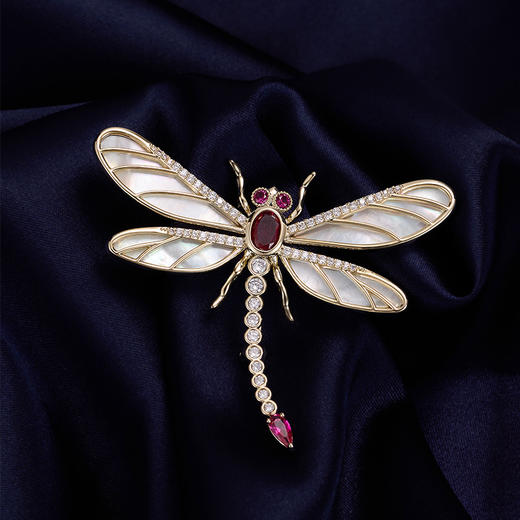 高级感轻奢天然母贝蝴蝶胸针，锆石精致奢华衣饰收腰神器配饰胸花LY-M-405 商品图0