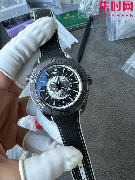 欧米茄 VS海马600米系列 海洋宇宙 海马世界时陶瓷壳 碳黑水泥灰 男士腕表 表径45.5mm 8938一体机 快跳日历 双色夜光 商品图2