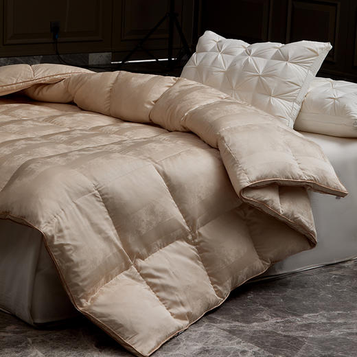 多喜爱 金羽朵95进口白鹅绒冬被-琥珀梦境./鎏光暖域hl【95%绒子含量】【1000+清洁度】【波兰进口】【60S兰精天丝】【贡缎面料】银丝提花工艺 3D航空舱  10CM开口 商品图6