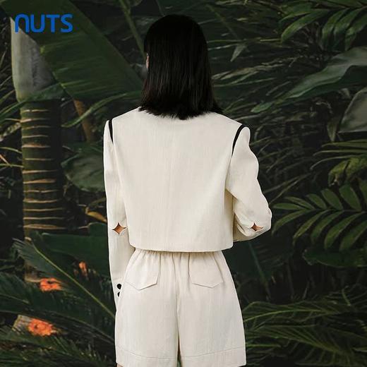 NUTS春秋季新款撞色气质直筒显瘦直筒短款西装外套女412042337 商品图4